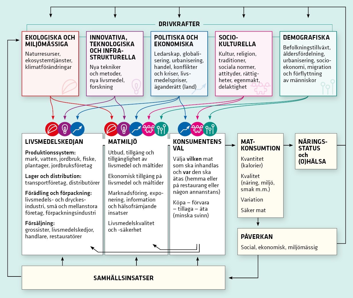 Modell som visar ett komplext system av insatser och akt&ouml;rer.