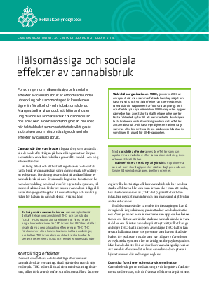 Hälsomässiga och sociala effekter av cannabisbruk