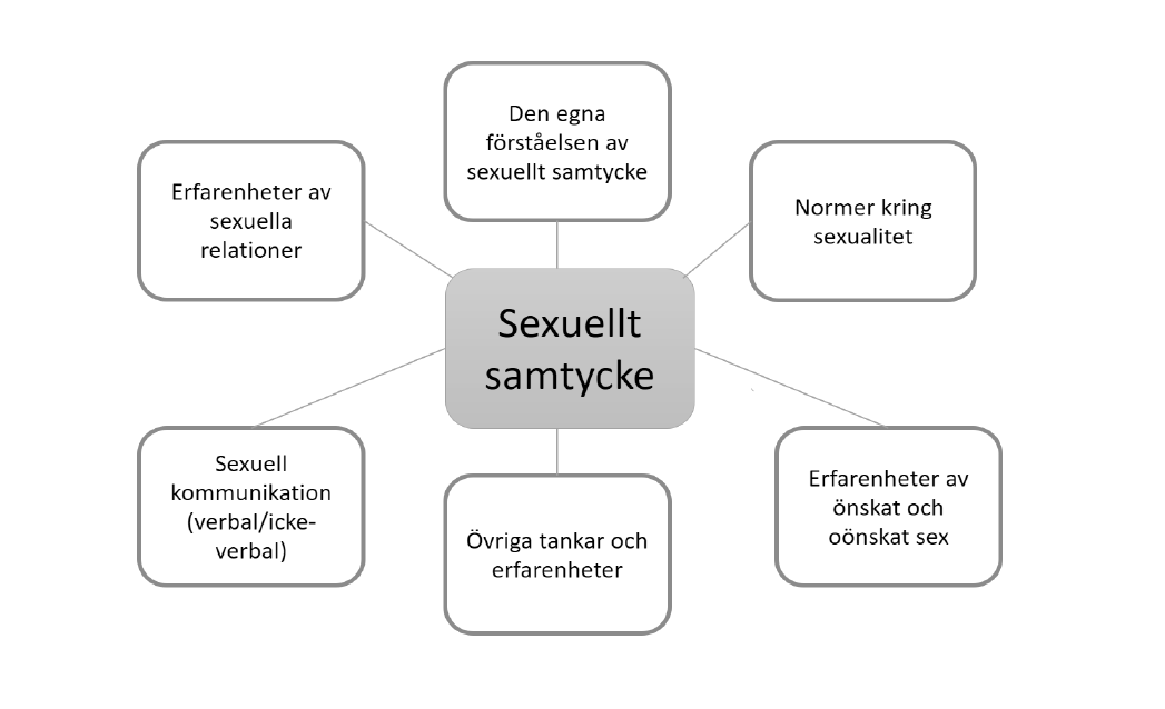 Figur. Intervjuämnen, se lista i anslutning till figuren.