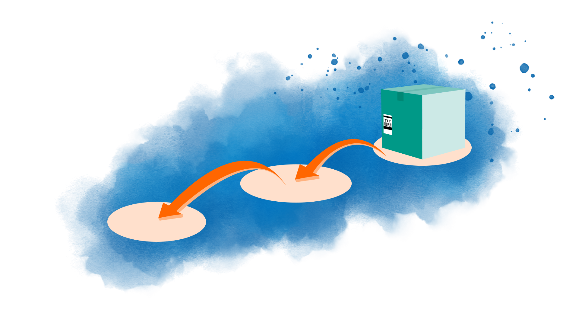 Bilden visar en kartong som går att spåra från plats till plats.