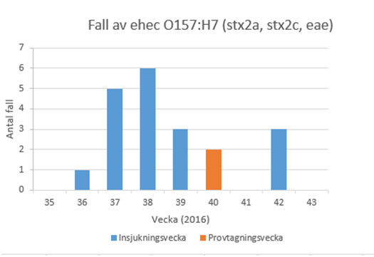 Antal fall av ehec fram till vecka 42