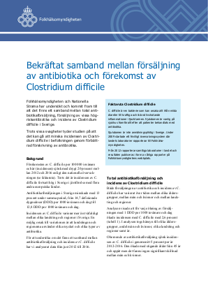 Bekräftat samband mellan försäljning av antibiotika och förekomst av Clostridioides difficile