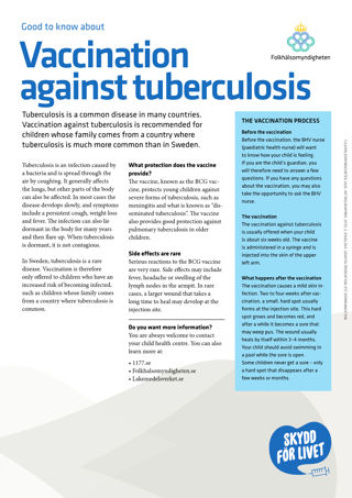 Good to know about vaccination against tuberculosis