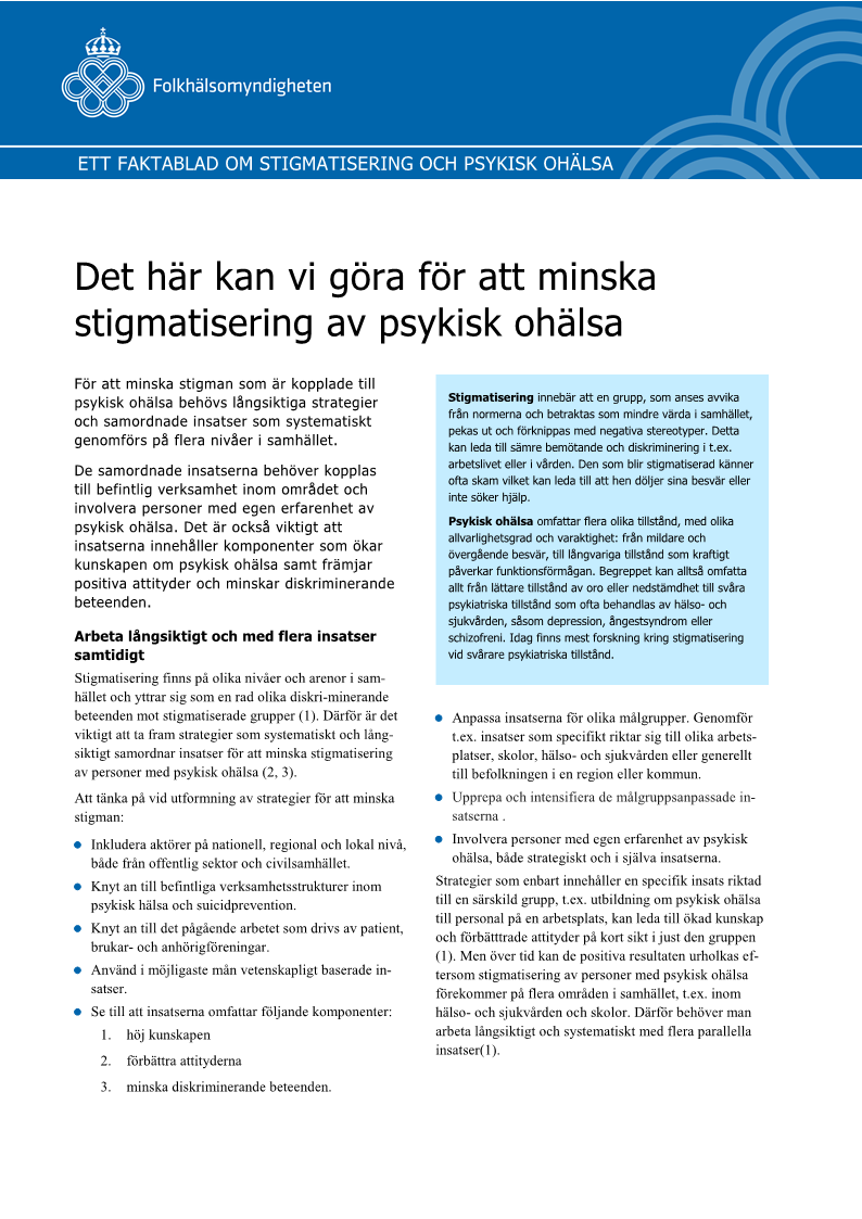 Det här kan vi göra för att minska stigmatisering av psykisk ohälsa