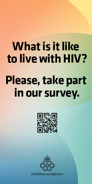 Hur är det att leva med hiv? Studieannons. Banner på engelska