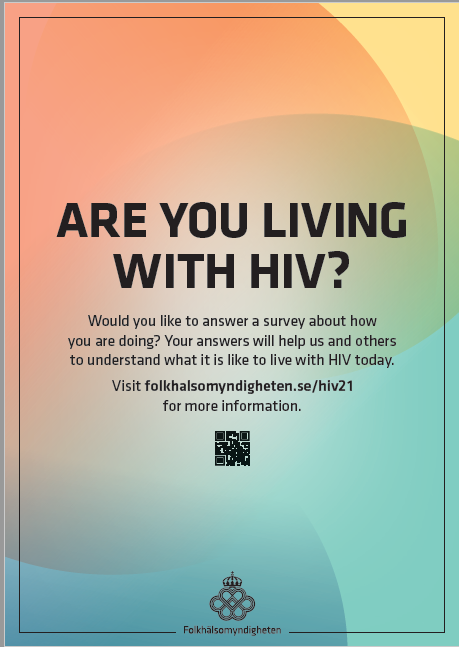 Lever du med hiv? Studieannons. Poster på engelska