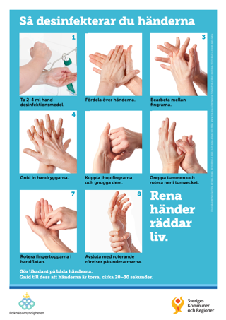 Så desinfekterar du händerna (Affisch A4)