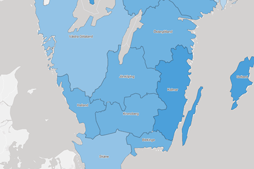 Karta över Sverige.