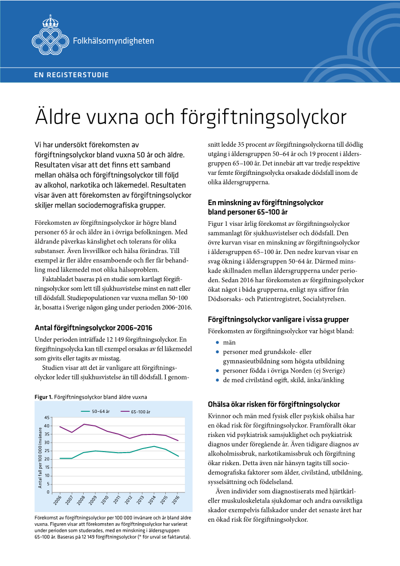 Äldre vuxna och förgiftningsolyckor – En registerstudie