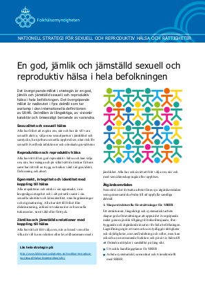 En god, jämlik och jämställd sexuell och reproduktiv hälsa i hela befolkningen