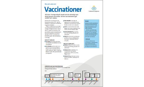 Broschyr: Bra att veta om vaccination