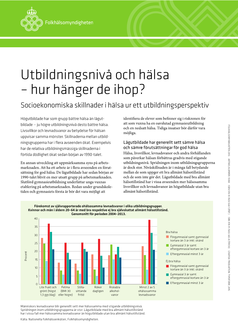 Utbildningsnivå och hälsa – hur hänger de ihop?
