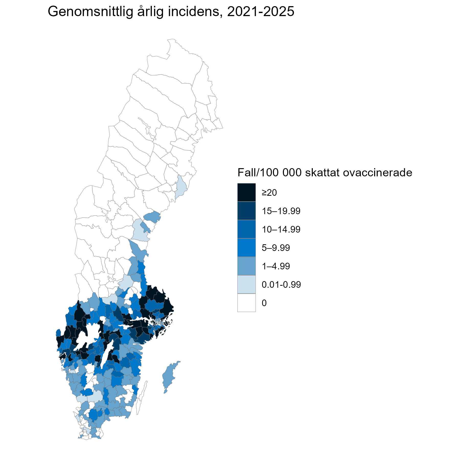 Fr&aring;n &ouml;stersj&ouml;kusten i Uppland och S&ouml;rmland till Bohusl&auml;n och V&auml;rmland g&aring;r ett b&auml;lte d&auml;r m&aring;nga smittas. 